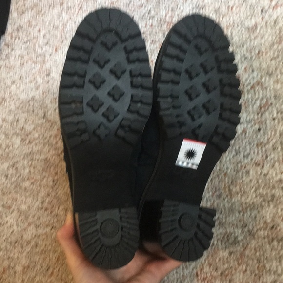 UGG Black Suede High Heel Pull-on Boots - Picture 10 of 16